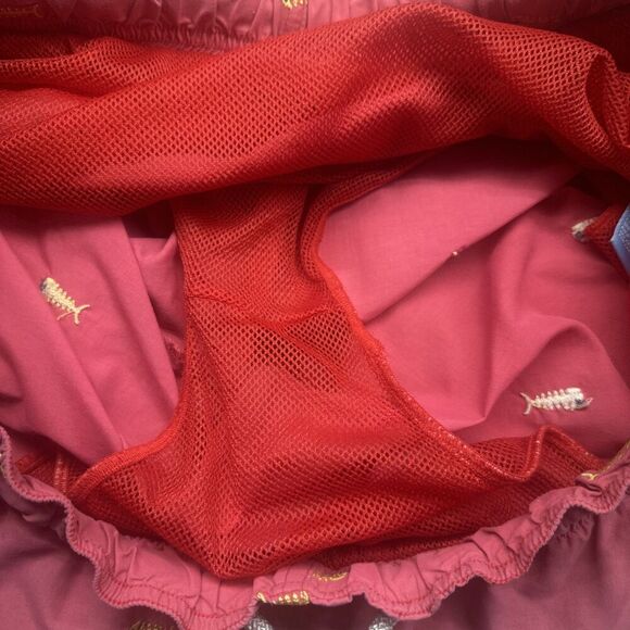 J. McLaughlin Swim Trunks Lined Mens XL Pink Fish Embroidered Summer Preppy - Picture 6 of 14